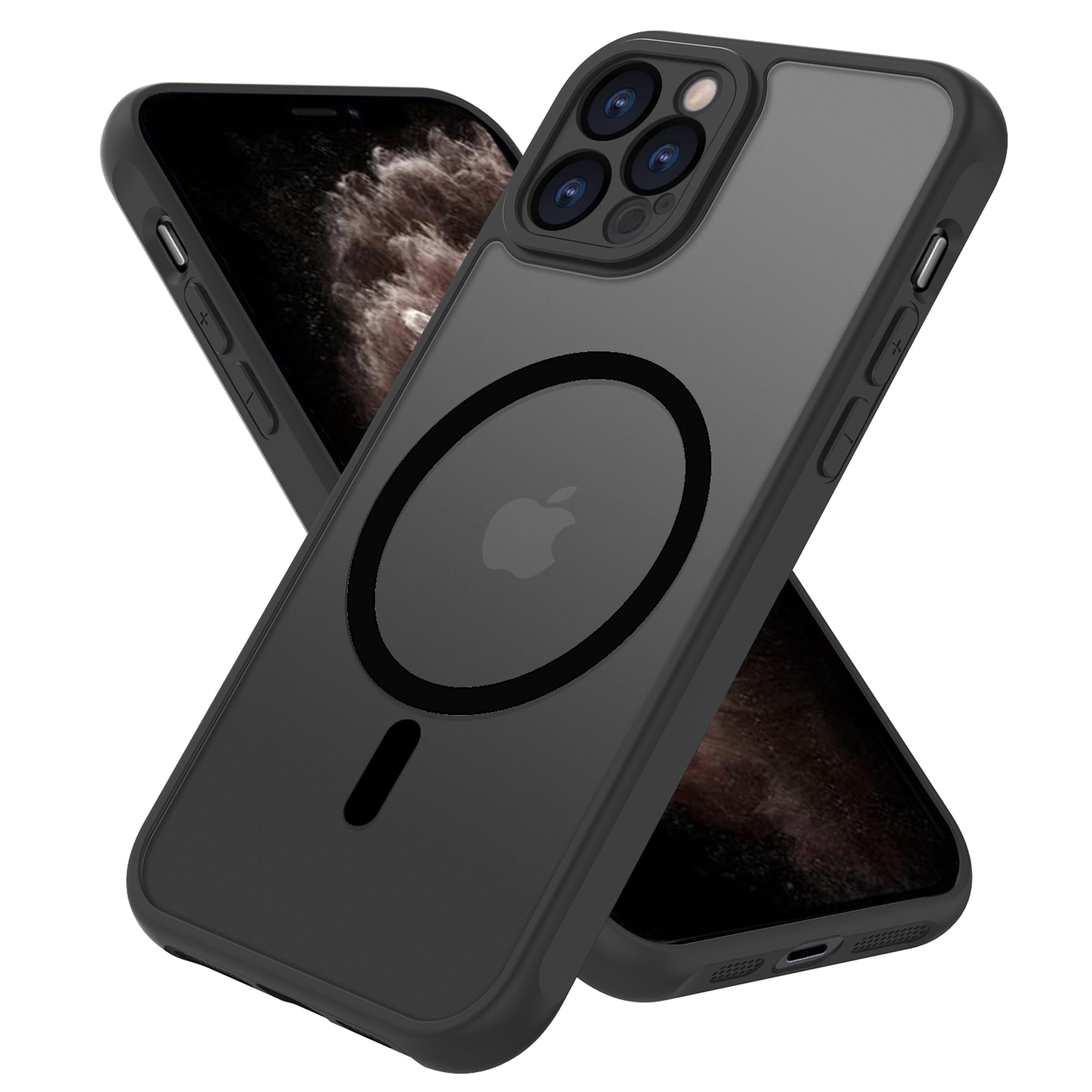 Pinlisheng Magnetic For Iphone 11 Pro Case,Military Grade Drop Tested,Shockproof Matte Translucent Hard Back Slim Protective Cas