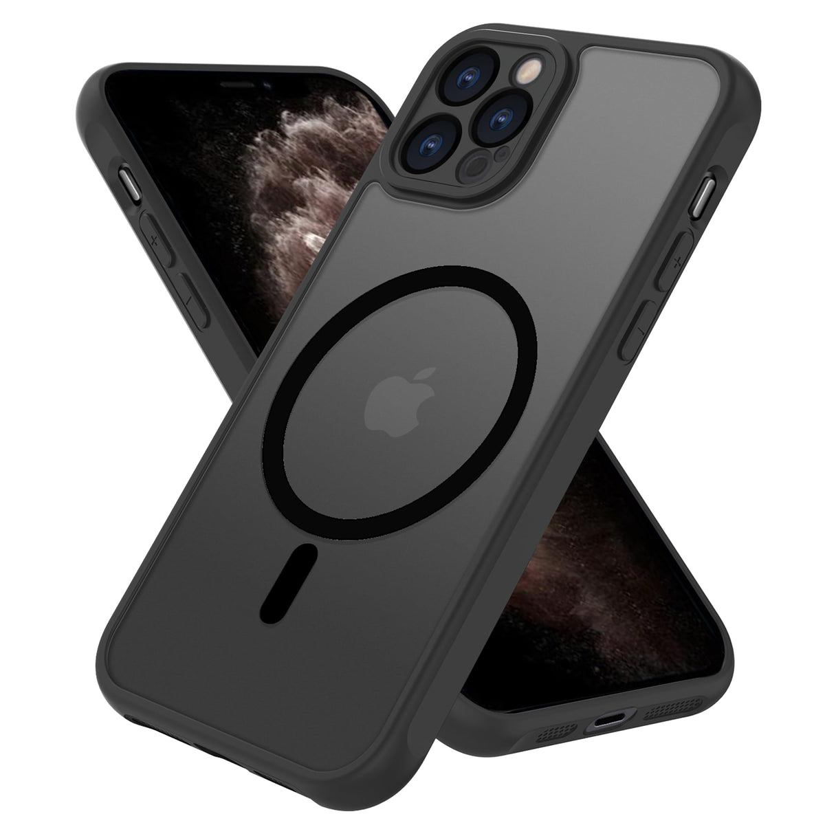 Pinlisheng Magnetic For Iphone 11 Pro Case,Military Grade Drop Tested,Shockproof Matte Translucent Hard Back Slim Protective Cas