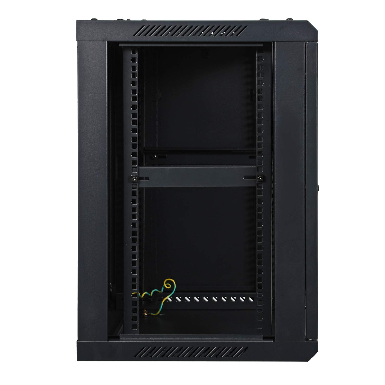Aeons 12U Signature Wall Mount 19 Inch It Network Cabinet Enclosure Server Rack 16 Inch Depth Glass Door