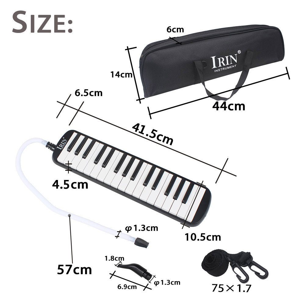 Btuty 32 Keys Melodica Instrument Piano Musical Instrument For Beginner Gift With Carrying Bag Melodicas Talk Box (Black)