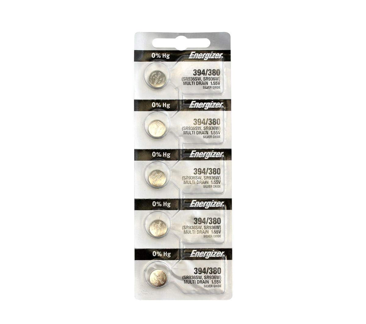 Energizer 394 Button Cell Silver Oxide Sr936Sw Watch Battery Pack Of 5 Batteries