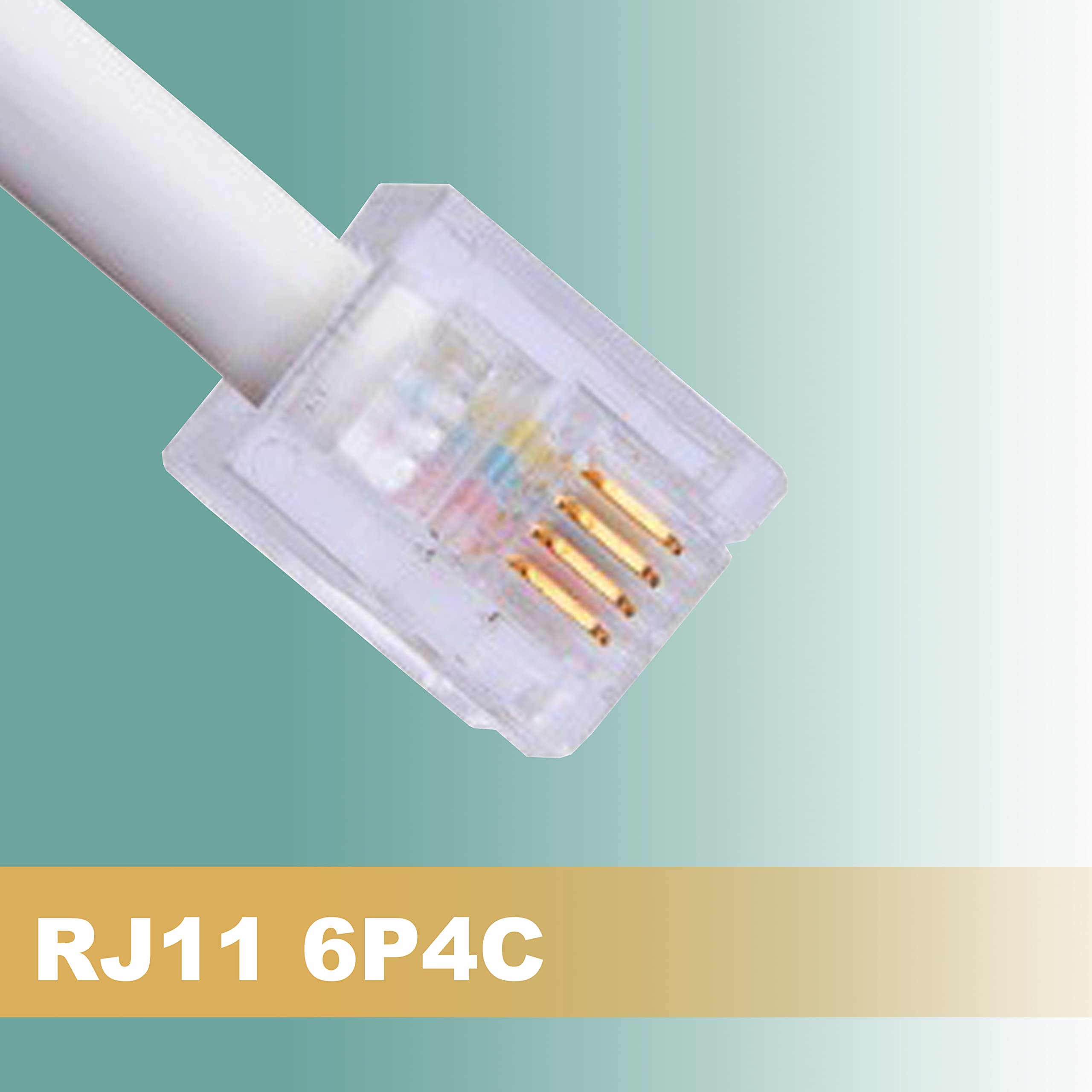 Hpwfhplf Two Way Telephone Splitters, 4 Pack Rj11 6P4C Male To Female Converter Cable, Telephone Wall Adaptor For Landline (4, W