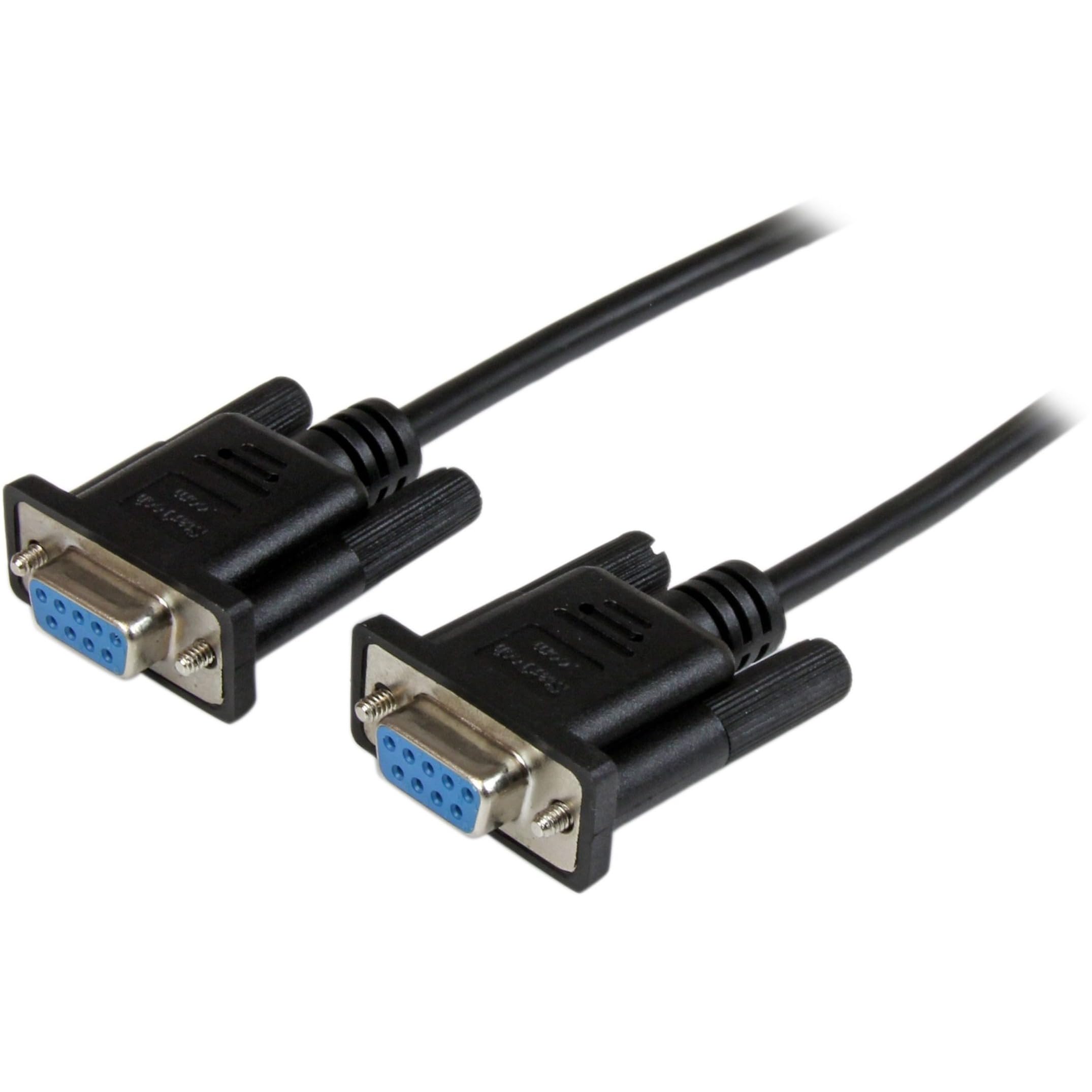 Startech.Com 2M Black Db9 Rs232 Serial Null Modem Cable F/F   Db9 Female To Female   9 Pin Rs232 Null Modem Cable   2 Meter, Bla