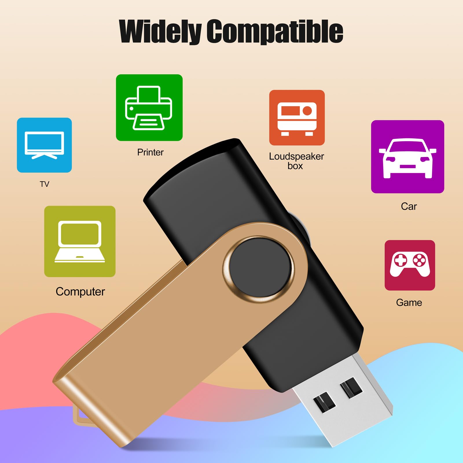 Eastbull 16Gb Usb Flash Drive Bulk Thumb Drives 50 Pack With Lanyards Usb 2.0 Jump Drive 16 Gb Memory Sticks Zip Drive Pen Drive For Storage And Backup Gold 50Pcs 16Gb