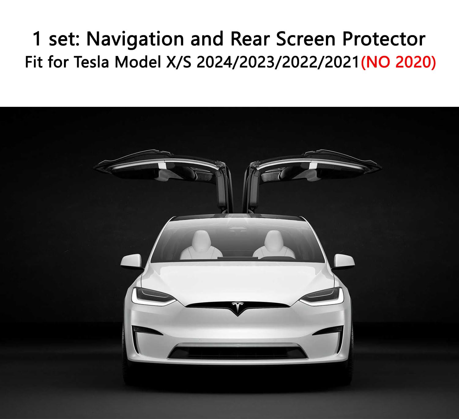 Azzigo Navigation And Rear Tempered Glass Screen Protector For 2024 2023 2022 2021 Tesla Model S Model X Refreshed Touch Screen