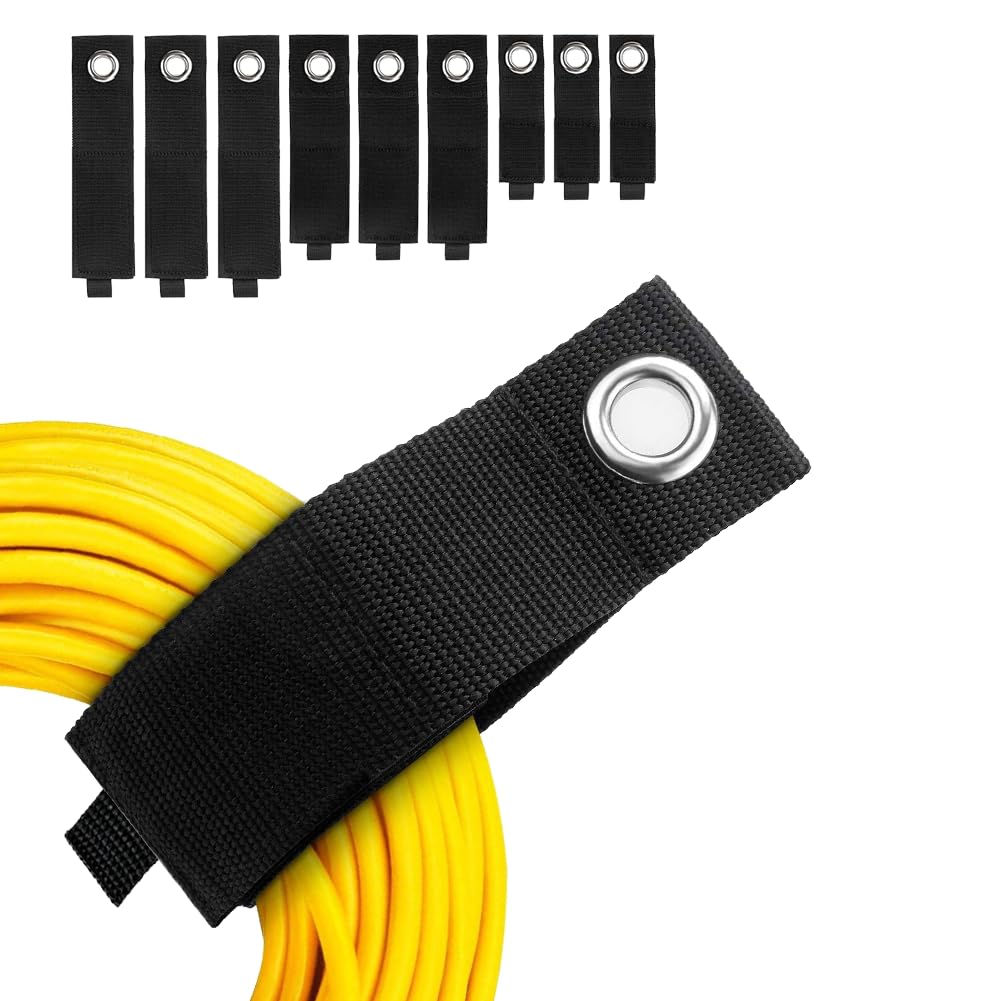 Heavy Duty Storage Straps   9 Pack Hook And Loop Hanging Extension Tool Cord Straps Organizer For Cable Management, Rope, Hoses,