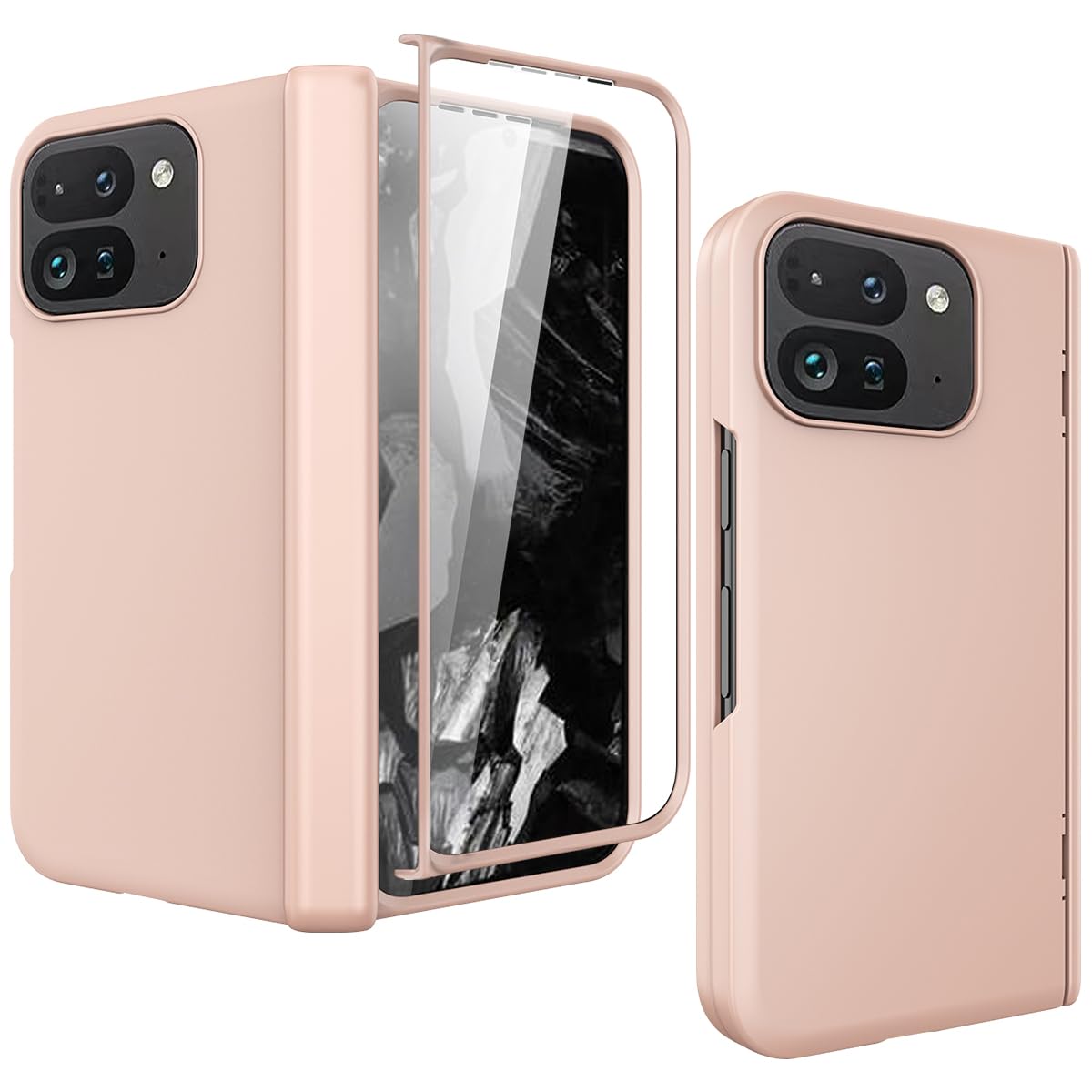 Miimall Shockproof for Google Pixel 9 Pro Fold Phone Case, [Full Coverage Hinge Protection & Screen Protector] Thin and Slim Ant