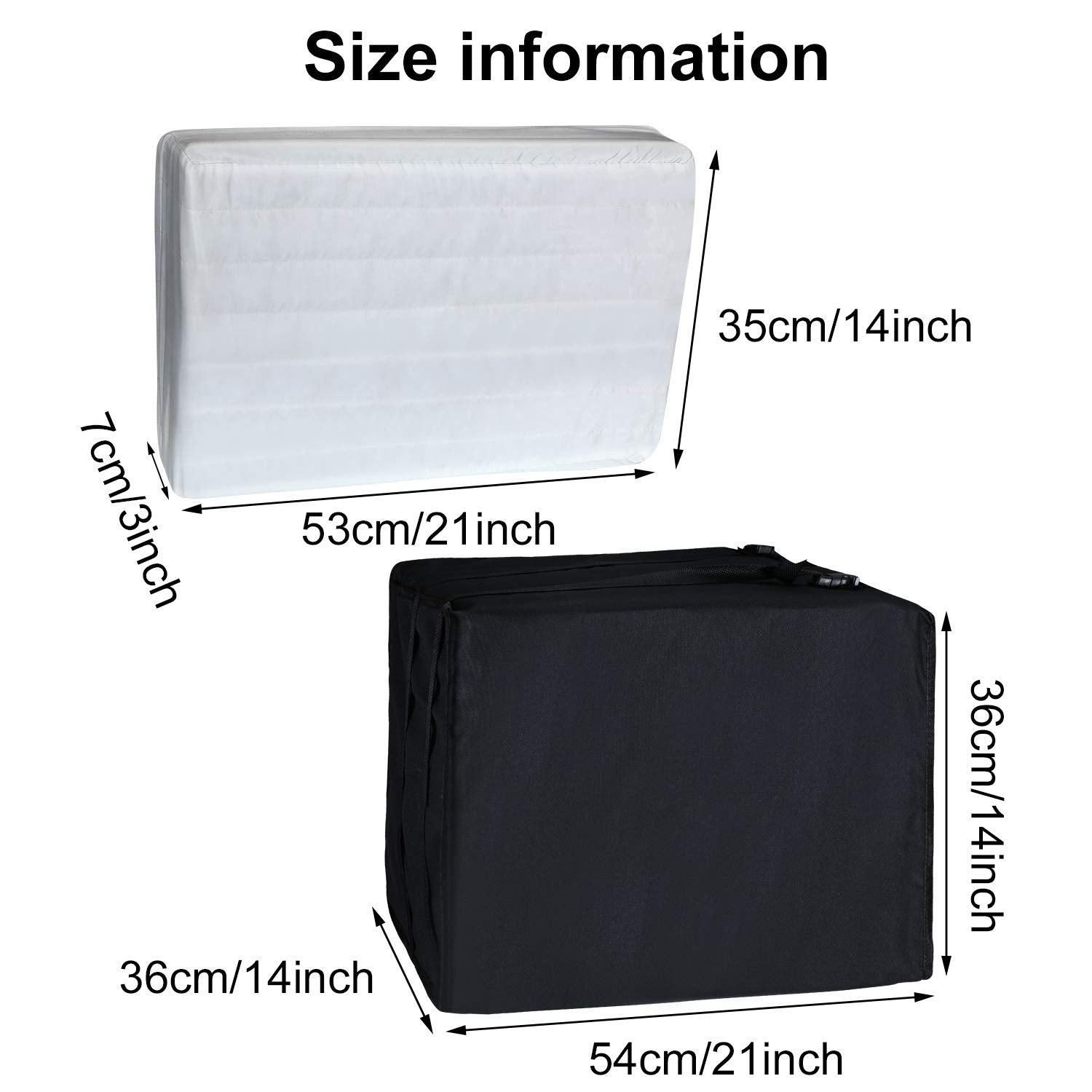 Mudder 2 Pieces Window Air Conditioner Cover Waterproof Adjustable Winter Window Ac Cover Indoor Outdoor Windproof With Elastic