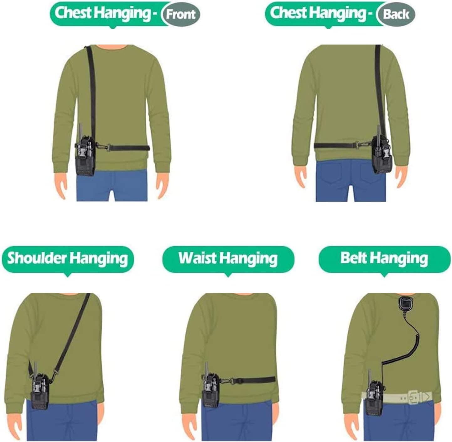 Radio Holder Walkie Talkie Pouch Molle Radio Pouch Baofeng Radio Holster Strap Radio Case For Duty Belt Compatible With Baofeng Uv5R 888S F8Hp Kenwood Icom Hyt Arcshell Retevis H777 (4 Pack)