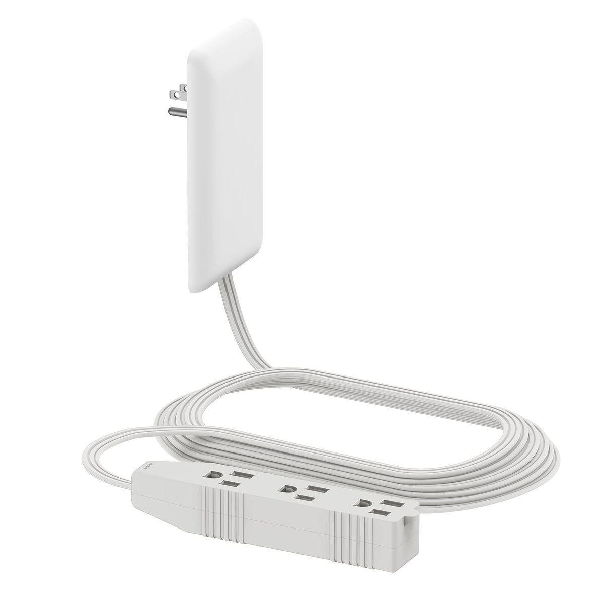Lider Flat Face Outlet Extender With 3 Receptacles, Ultra Thin Wall Plate Plug With Cord Extender And 3 Outlet Power Strip, 8Ft