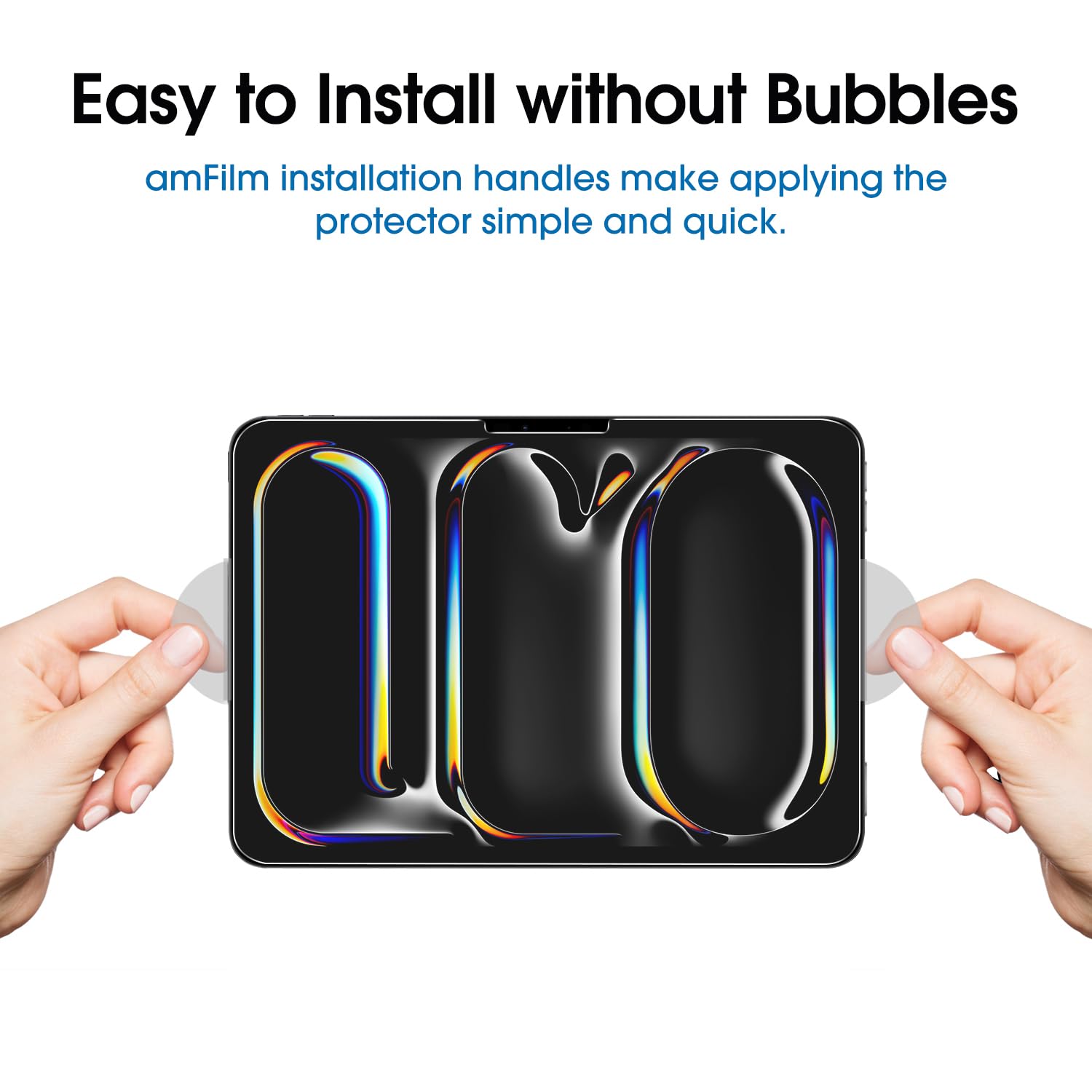 Amfilm Screen Protector For Ipad Pro 11 Inch Oled M4 [2024 Model] Tempered Glass [Face Id & Apple Pencil Pro & Case Compatible]