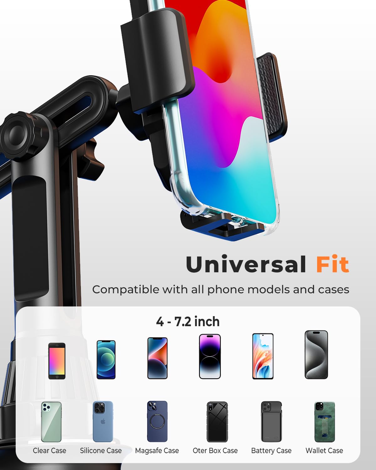 Lorima Cup Phone Holder For Car, Universal Adjustable Car Phone Holders For Your Car, Cup Holder Phone Mount For Cell Phone Ipho