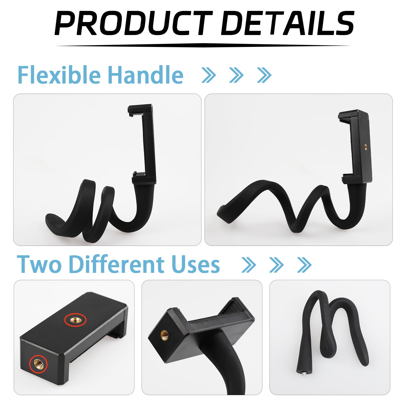 Llmsix Stroller Phone Holder Portable Cell Phone Holder Stroller Phone Mount With Non-Slip Flexible Arm Flexible Phone Holder St