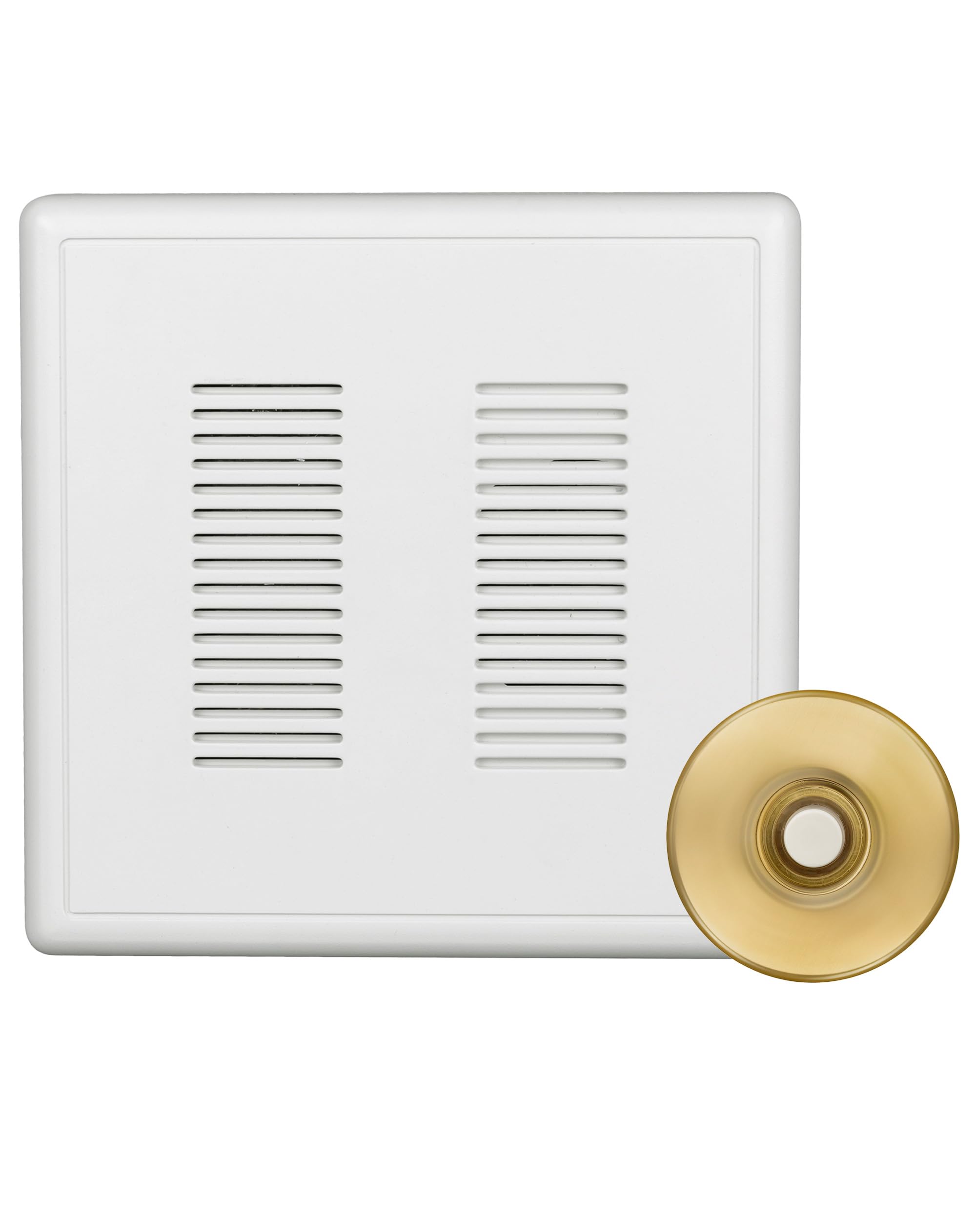 Primechime Plus 2 Electric Doorbell Kit   Doorbells For Home   Includes Selectable Ring Chimes   Stucco Button, Polished Brass  