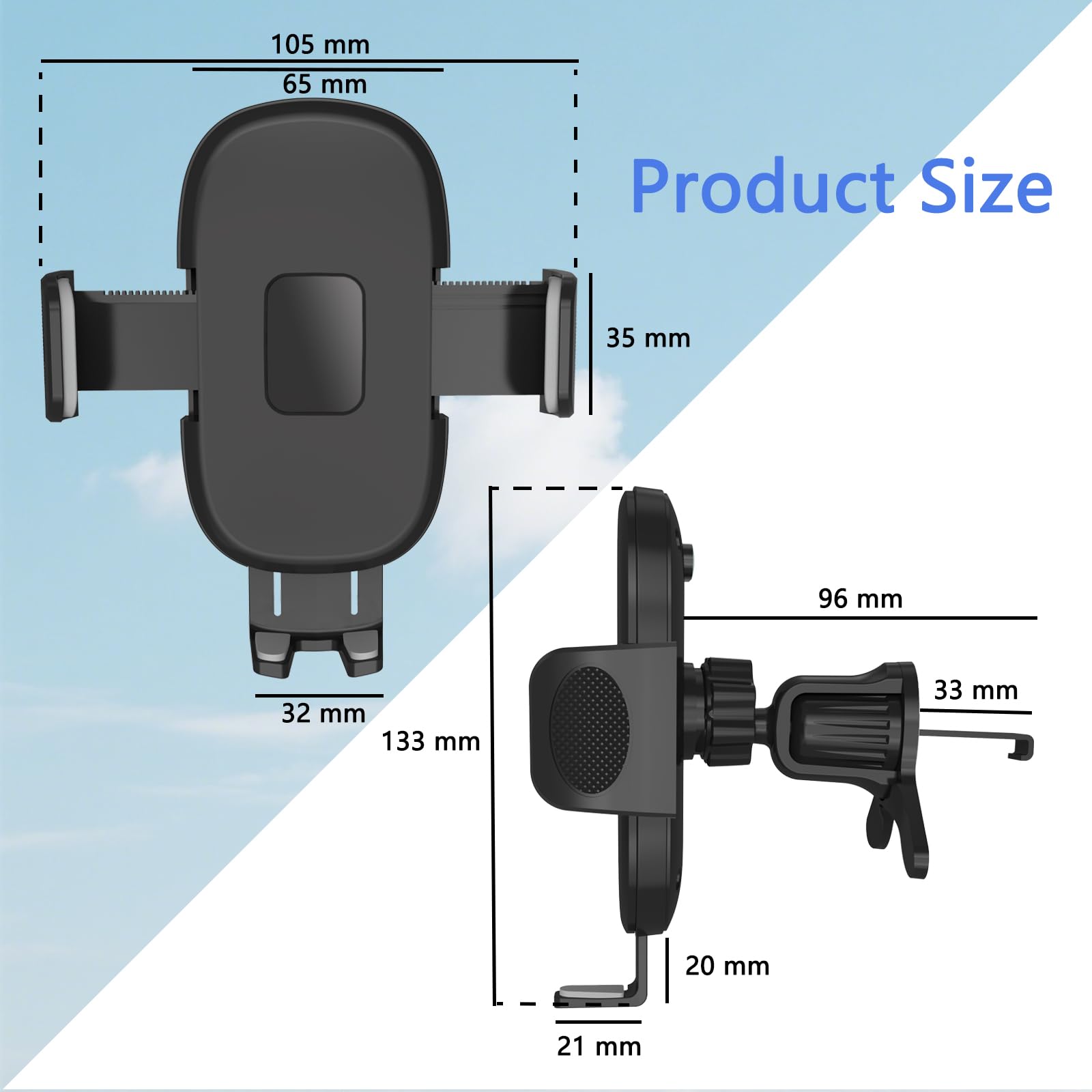 Tapmei Phone Holder For Car Vent [2025 Upgraded Clip] Cell Phone Mount Hands Free Cradle Air Vent For Iphone 16 Pro Max And Univ