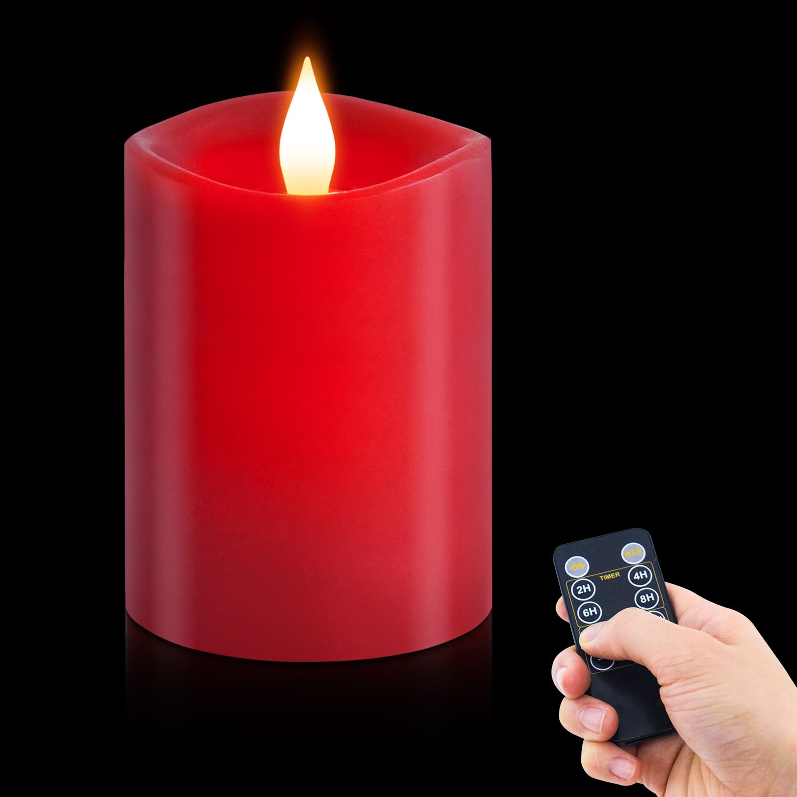 Milysoek 3X4 Flickering Flameless Candles,Real Wax Pillar Led Candles Flickering,With Timer,4 Inch Flameless Candles With Remote