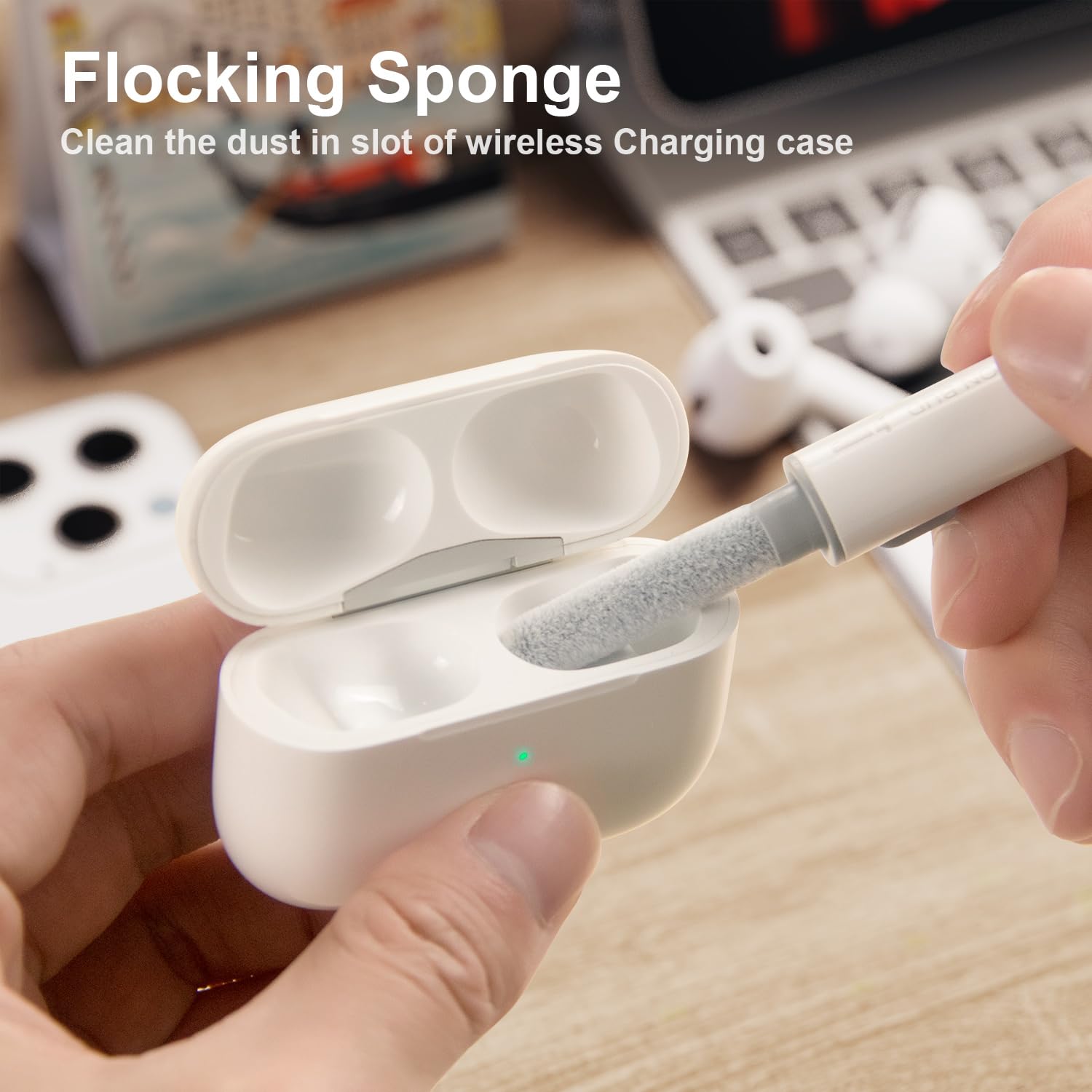 Auhope Cleaner Kit For Airpods Pro 1 2 3 Earbuds, Cleaning Kit With Soft Brush Flocking Sponge Tool For Bluetooth Earphones Head