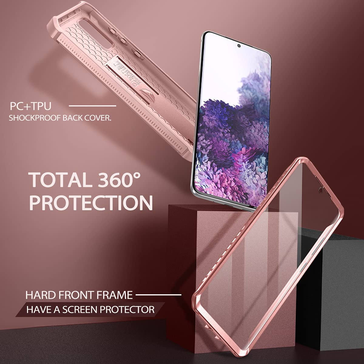 Dexnor For Samsung Galaxy S20+ Plus 5G Case, [Built In Screen Protector And Kickstand] Heavy Duty Military Grade Protection Shoc