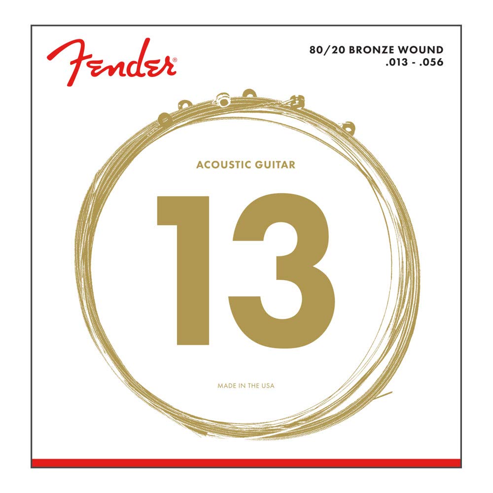 Fender 80/20 Bronze Acousitc Guitar Strings, Ball End, 70M .013 .056