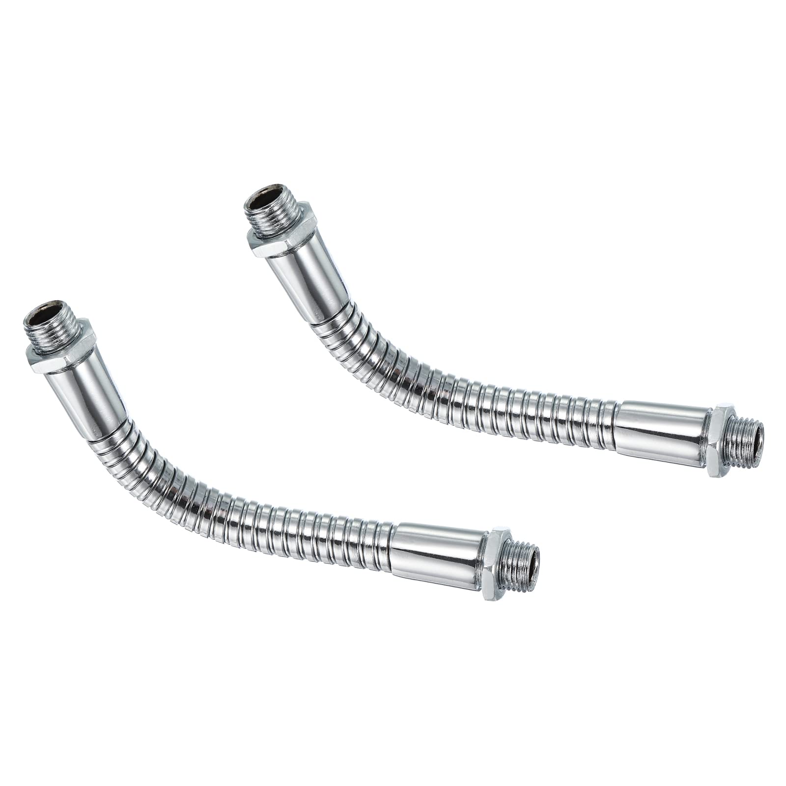 Patikil 4.7'' Universal Gooseneck, 2Pcs M10 Fine Thread Metal Hose Flexible Arm Gooseneck Tube Extension For Multifunction Diy,