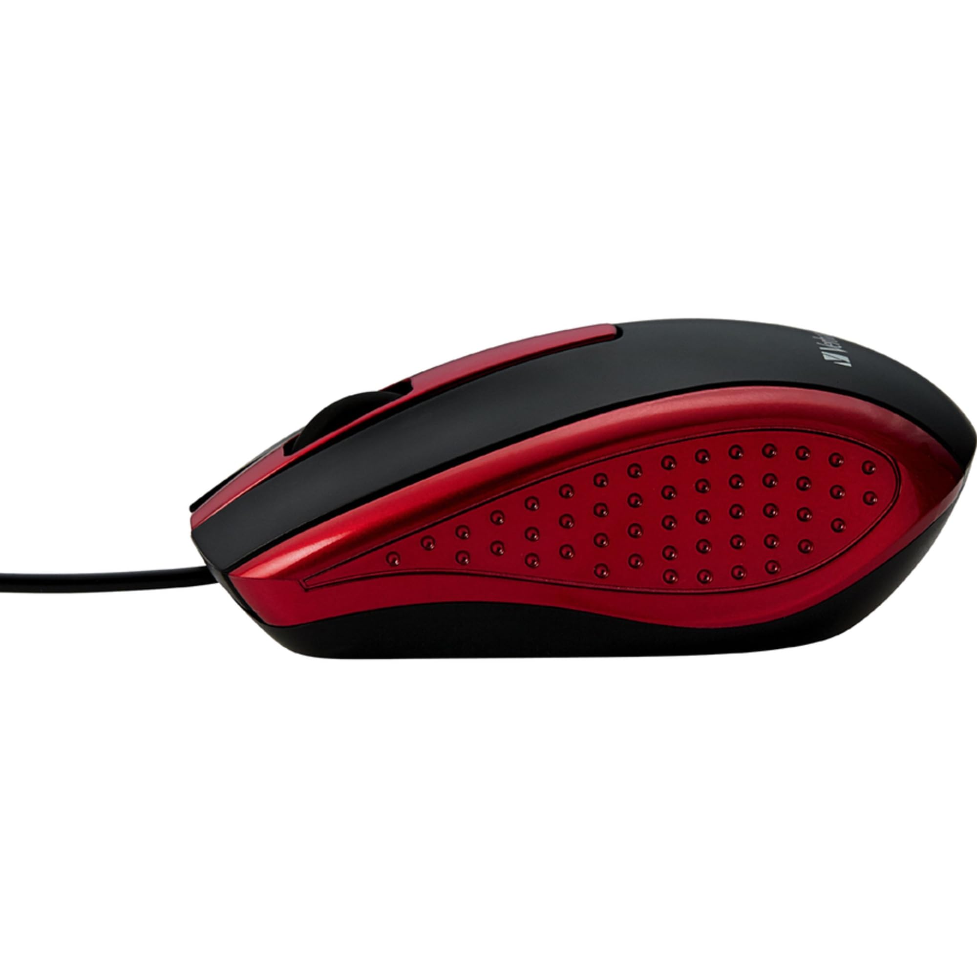 Verbatim Wired Usb Computer Mouse   Corded Usb Mouse For Laptops And Pcs   Right Or Left Hand Use, Red 99742, 1.4'' X 2.4'' X 3.