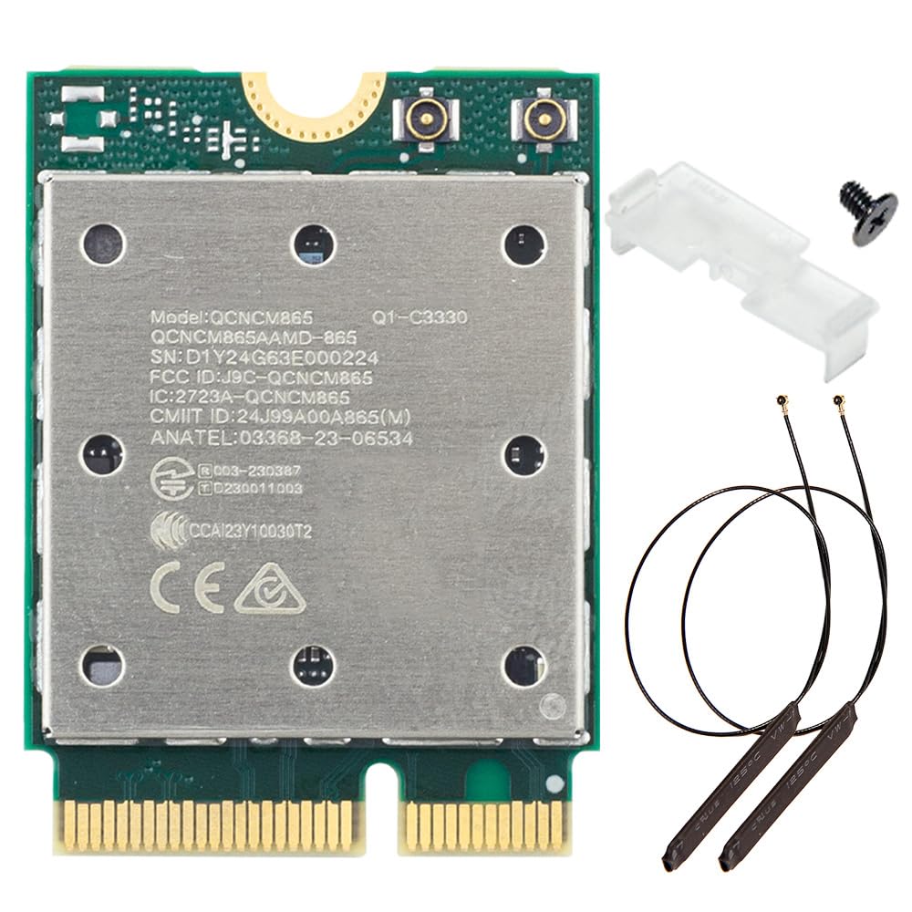 WiFi 7 Card QCNCM865-5.8Gbps Tri-Band 802.11be Wireless Adapter, 2.4/5/6GHz BT 5.3 M.2 Key E for PC Laptop Windows 11 Only, Incl