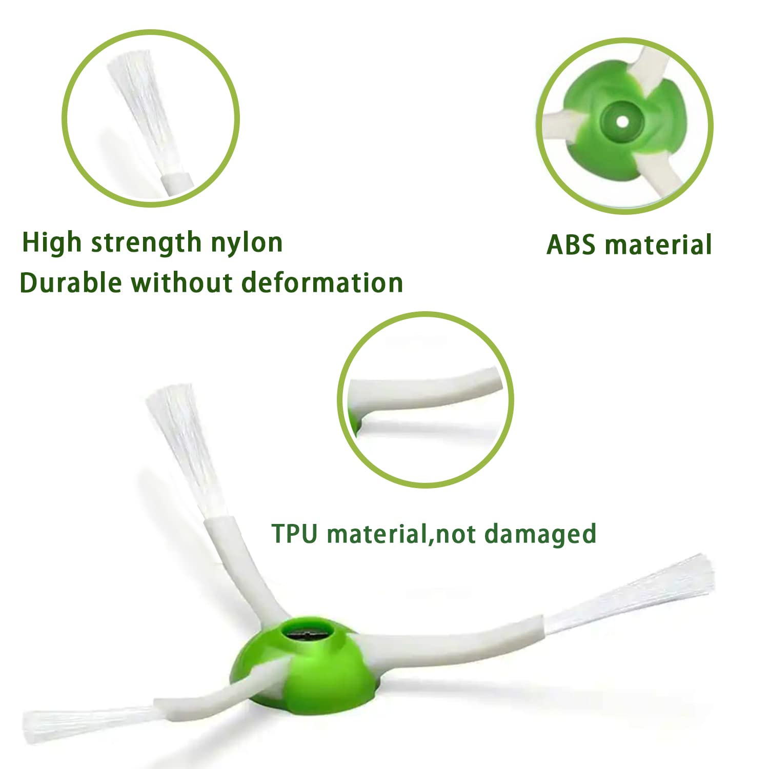 E-HAO 12 Pack Edge-Sweeping Brushes for iRobot Roomba i/j/e Series, Plastic Vacuum Accessories, Model IRED12, 12 pcs