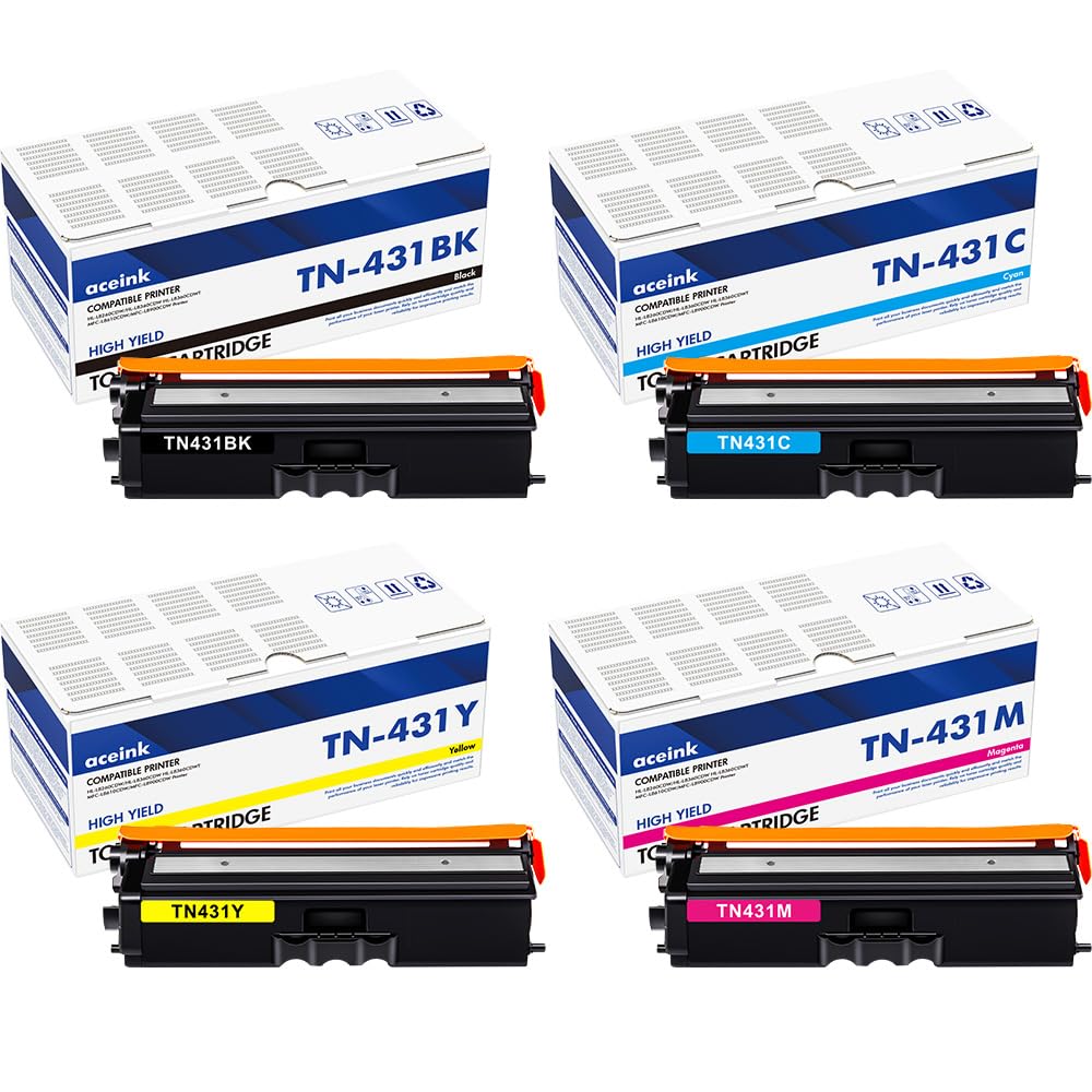 Tn431 Tn 431 Toner Cartridges 4 Packs: Tn433 Tn 431 Replacement For Brother Tn 431Bk Tn 431C Tn 431M Tn 431Y Mfc L8900Cdw Hl L83