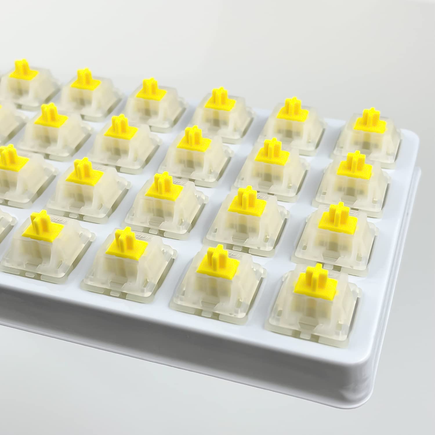Kutethy Gateron Milky Yellow Pro V2 Switches, Pre Lubed Linear 5 Pin For All Mx Mechanical Keyboard (36Pcs, Milky Yellow Pro)