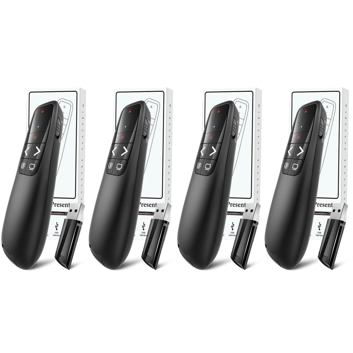 Clicker Unit (4 Units) Wireless Presenter Remote, Clicker for Laptop PowerPoint Pre ...