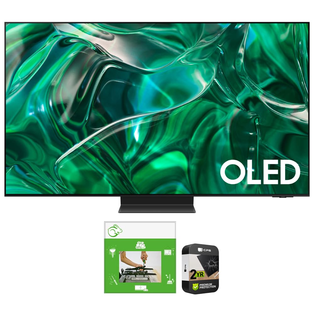 SAMSUNG QN77S95CA 77 inch HDR Quantum Dot OLED Smart TV Bundle with TaskRabbit Installation Services and 1 YR CPS Enhanced Prote