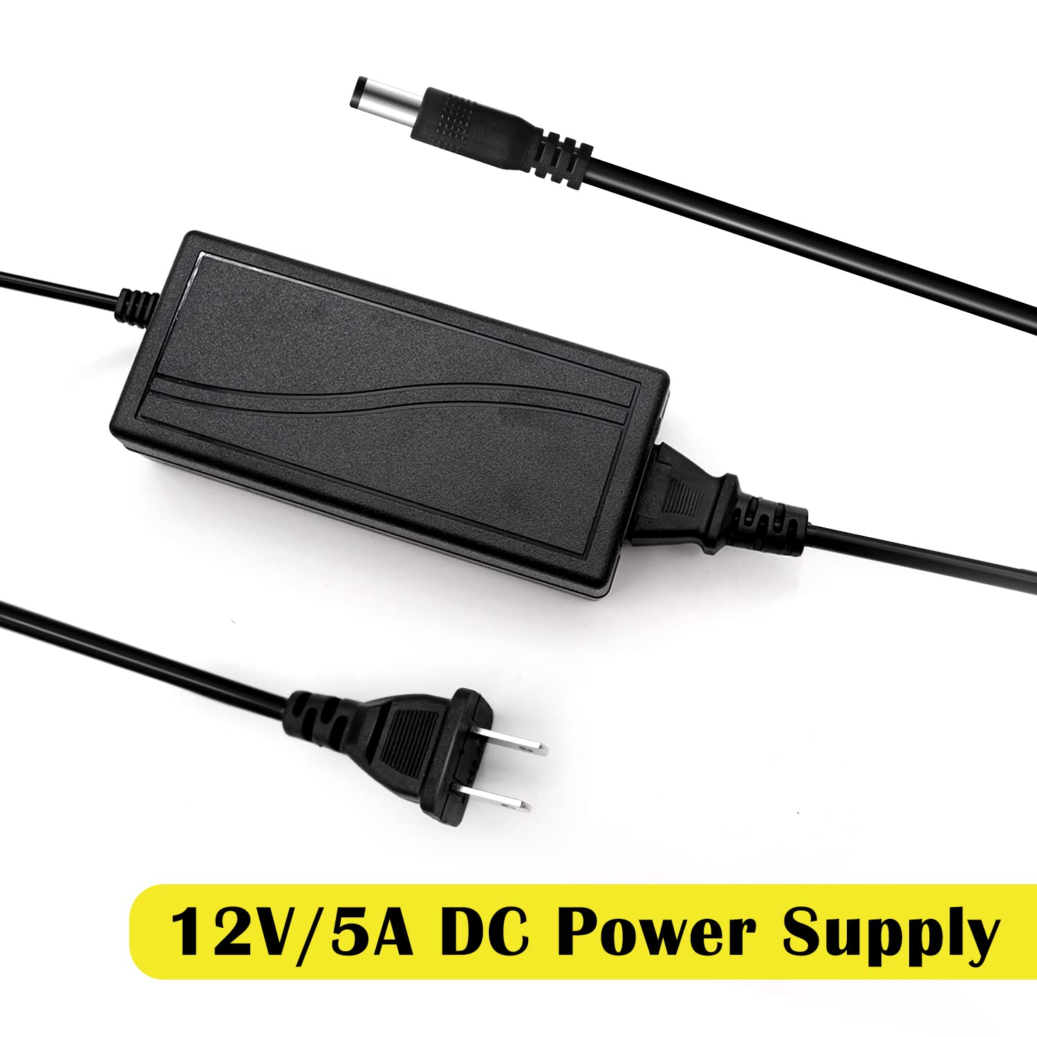 Tnuocke 2 Prong Security Camera Power Adapterm,12V 5A 100V 240V Camera Power Adapter 8 Way Power Splitter Cable For Cctv/Camer/D