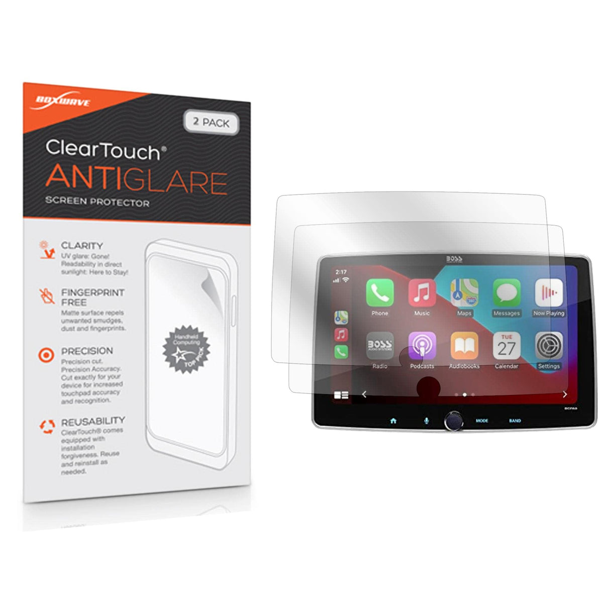 Boxwave Screen Protector Compatible With Boss Audio Bcpa9   Cleartouch Anti Glare (2 Pack), Anti Fingerprint Matte Film Skin For