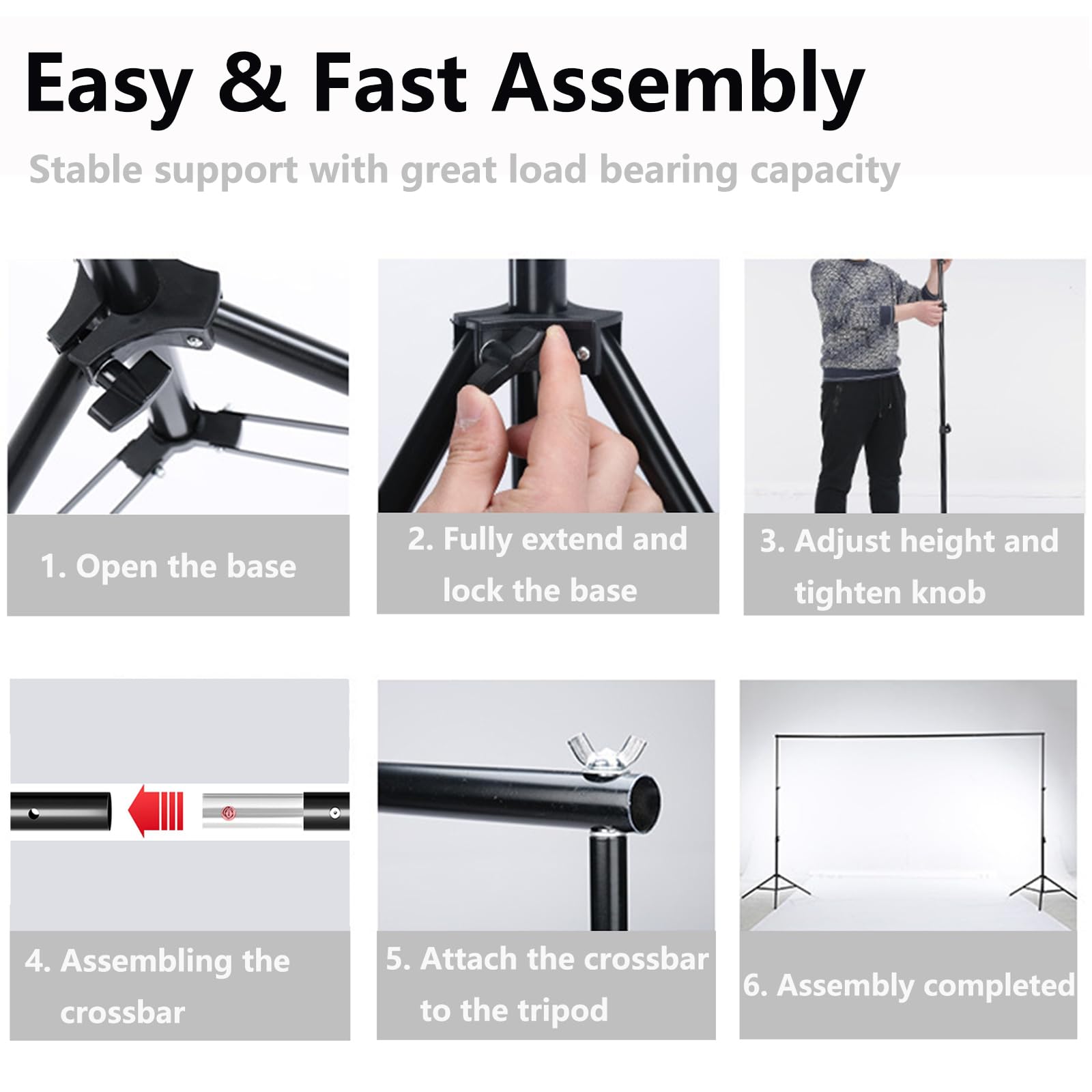 Itotin Backdrop Stand For Photography 9Ft X 10Ft Heavy Duty Photo Background Stands Support Kit With Carry Bag For Photo Studio,