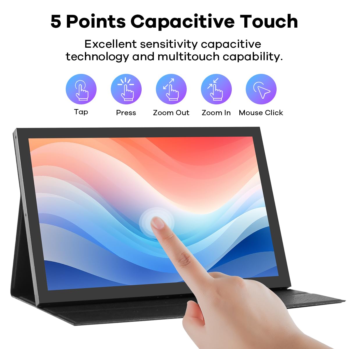 Hosyond 10.1'' Lcd Touchscreen Ips Monitor 1280X800 Portable Screen Hdmi Display Built In Speakers With Shell For Raspberry Pi 5
