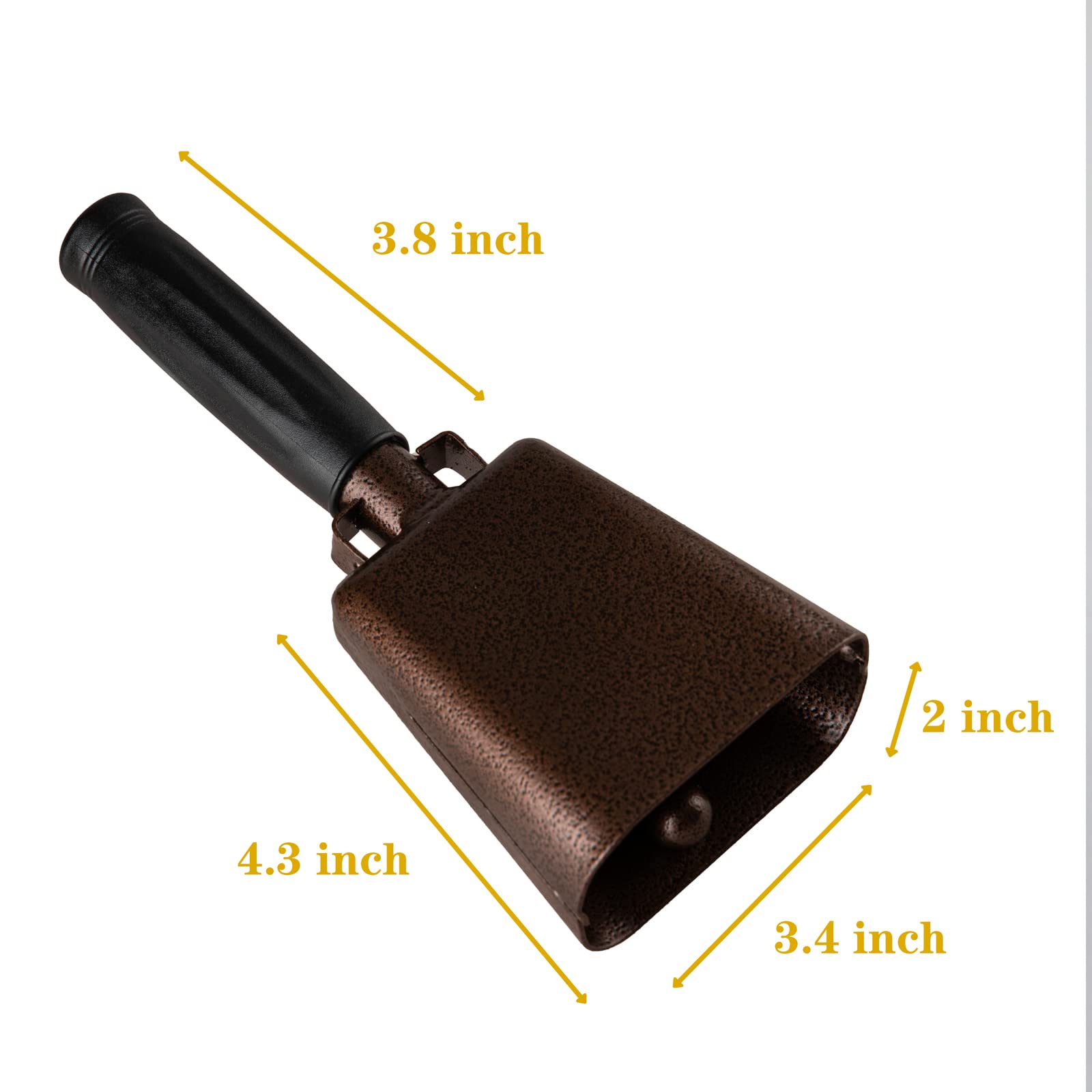 Musfunny Steel Cow Bell With Handle Cowbells, Cheering Hand Bells Loud Noise Makers For Sporting Events,Football Games,School Be