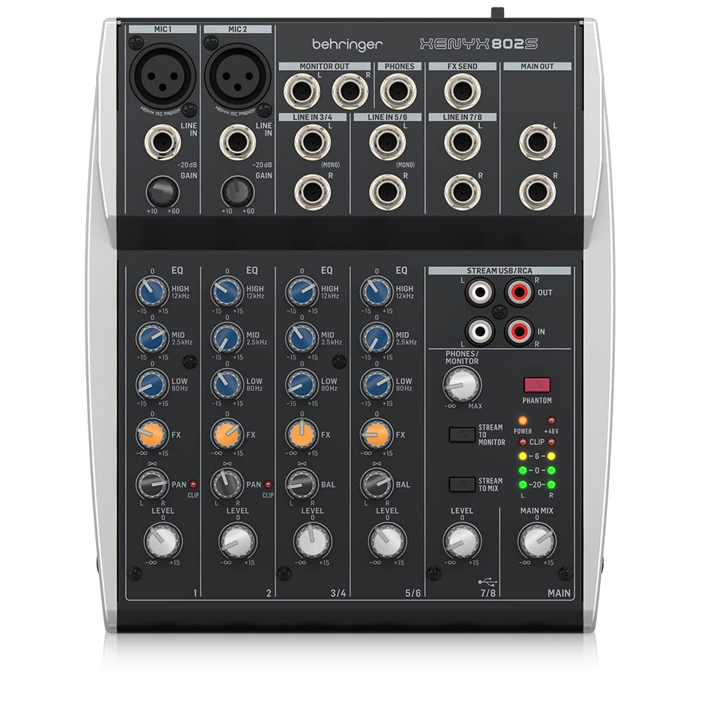 Behringer Xenyx 802S 8 Channel Analog Streaming Mixer