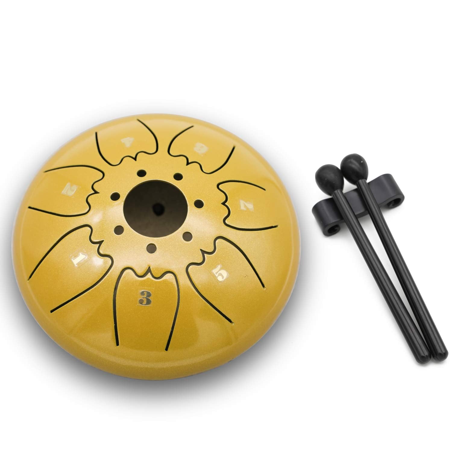 Ubersweet 6In Metal Tongue Drum Mini 7Tone Hand Pan Drums With Drumsticks Percussion Musical Instruments