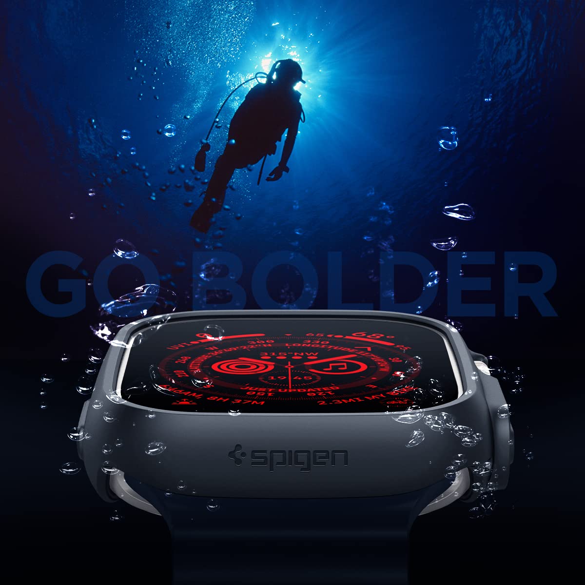 Spigen Thin Fit Designed For Apple Watch Ultra 2Apple Watch Ultra Case, Thin Hard Pc Case For Apple Watch Ultra 49Mm Case   Blac