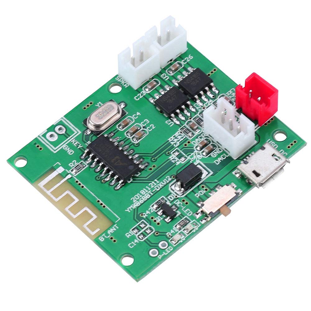 Mugast 2 * 5W Amplifier Board, DC 3.7V-5V Bluetooth 5.0 AUX Audio Input Power Amplifier Board Hands-Free Calling and External Bu