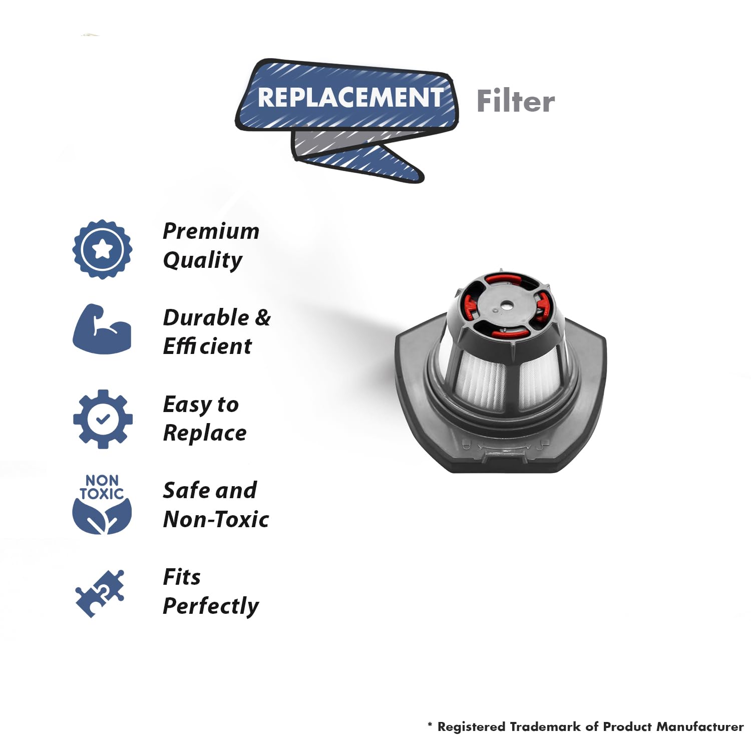 Replacement Part For Bissell Filter Assembly For Models 1954, 19542, 19543, 1954R, 2133# Compare To Part 1610369