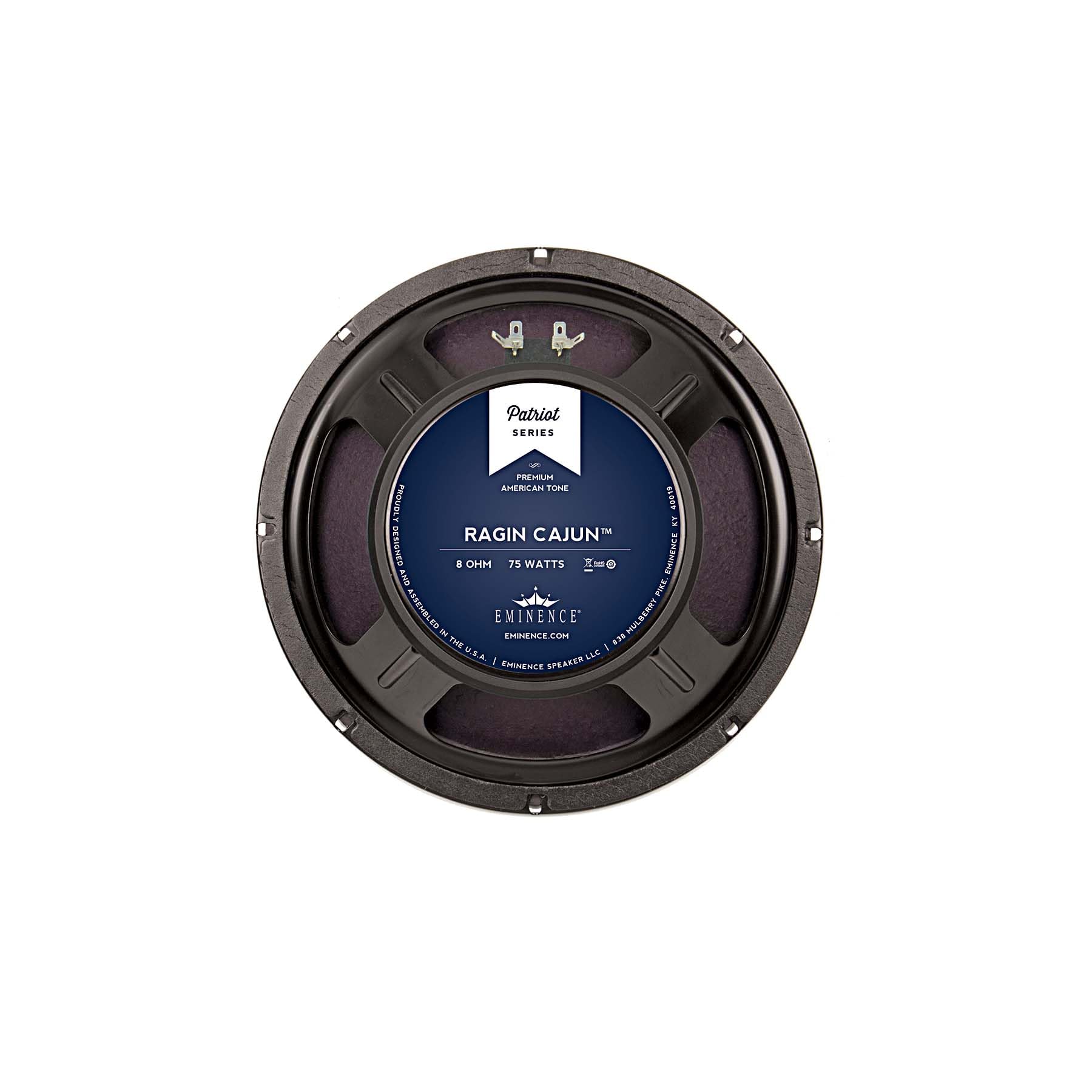 Eminence Patriot Ragin Cajun 10'' Guitar Speaker, 75 Watts At 8 Ohms, Black, (Ragincajun)