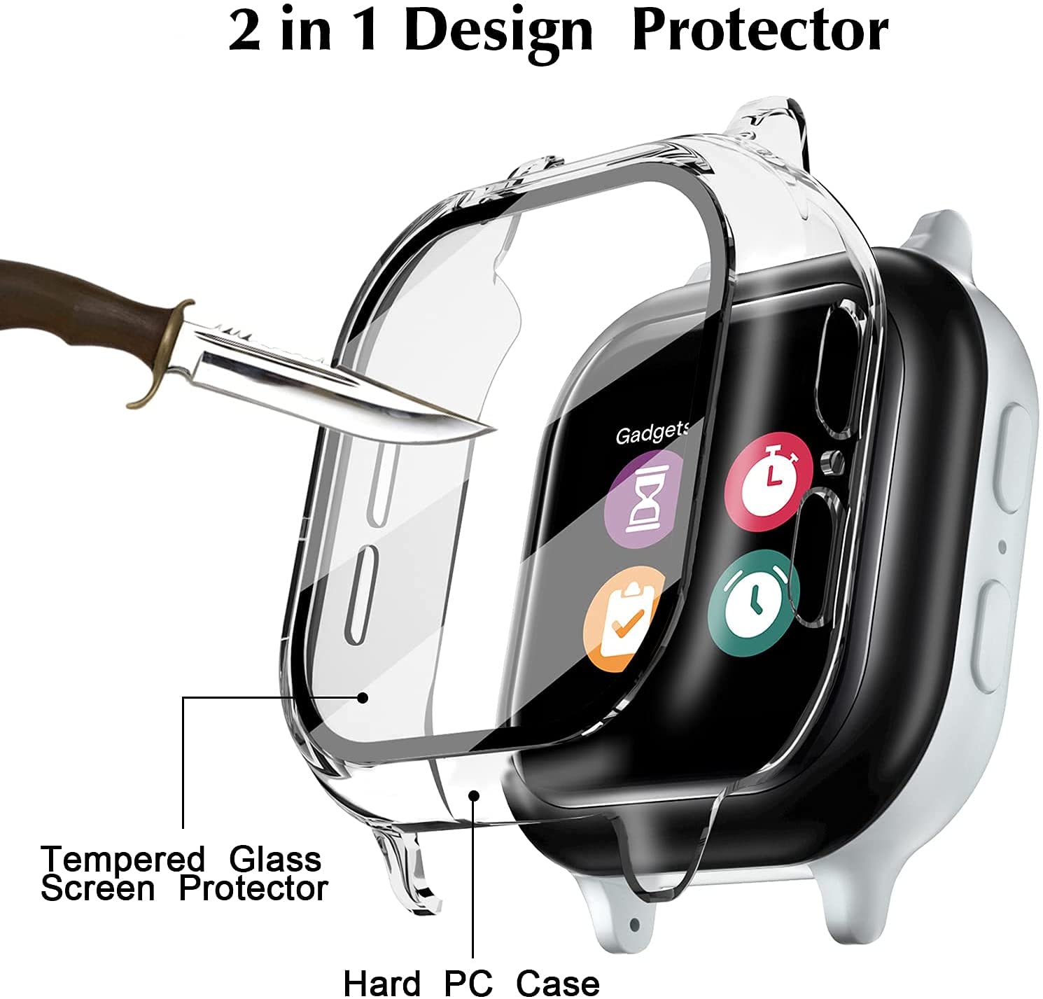 [3 Pack] Snyeest Case Compatible For Gizmo Watch 2 Screen Protector For Kids, Tempered Glass Case Only Compatible For Verizon Gi