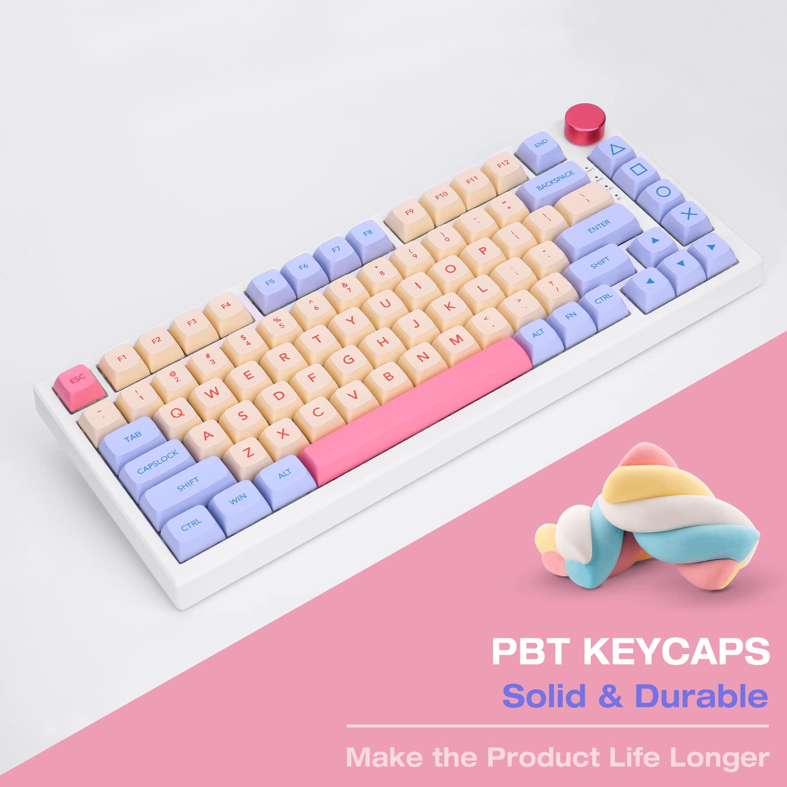 Kxrors Pbt Keycaps 132 Keys Pink Cute Keycaps Dye Sublimation Key Caps Xda Profile Keycap Set For Cherry Gateron Mx Switches Mec