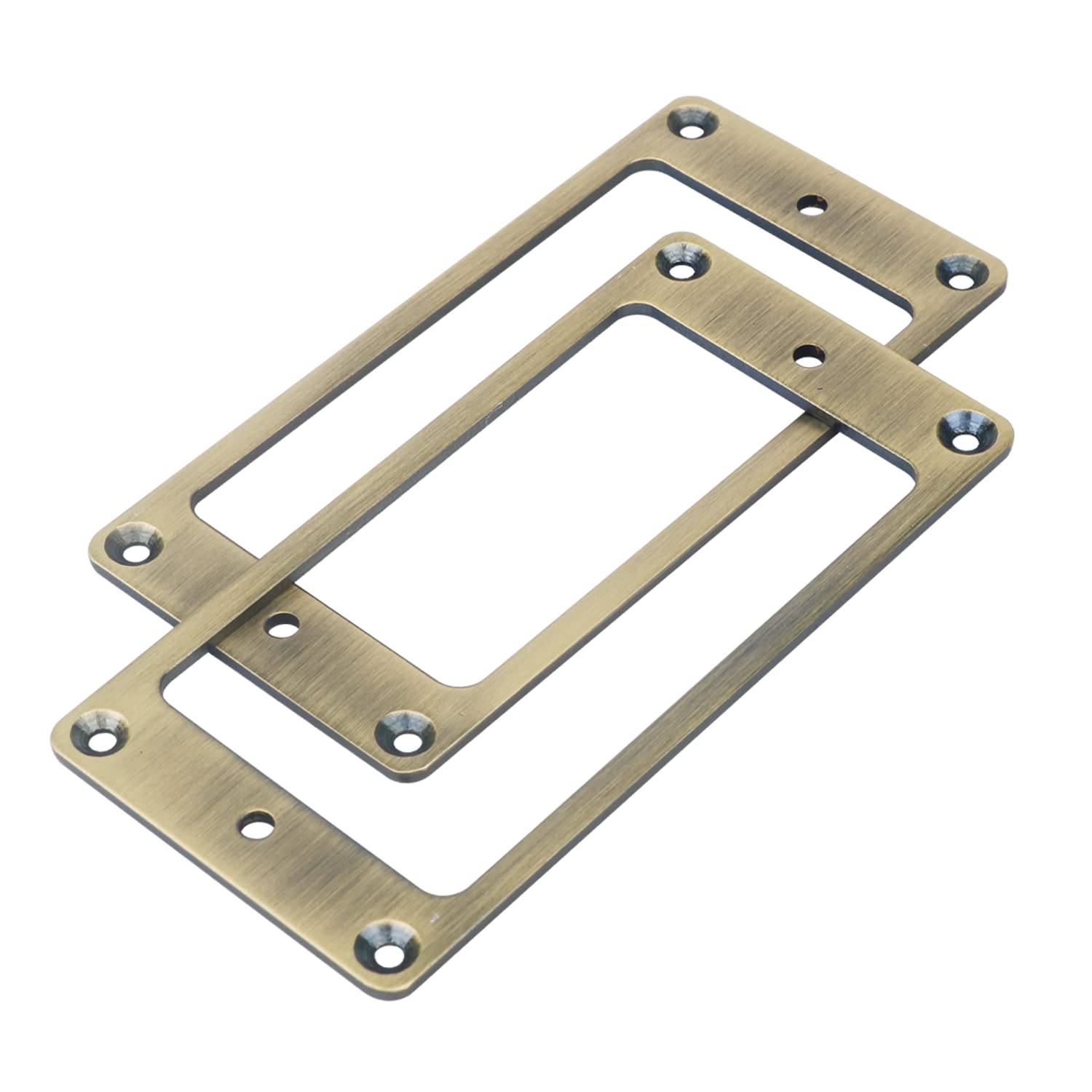 2Pcs Flat Metal Humbucker Pickup Mounting Ring Bridge And Neck Pickups Cover Frame Replacement For Lp Sg Guitar Electric Guitar