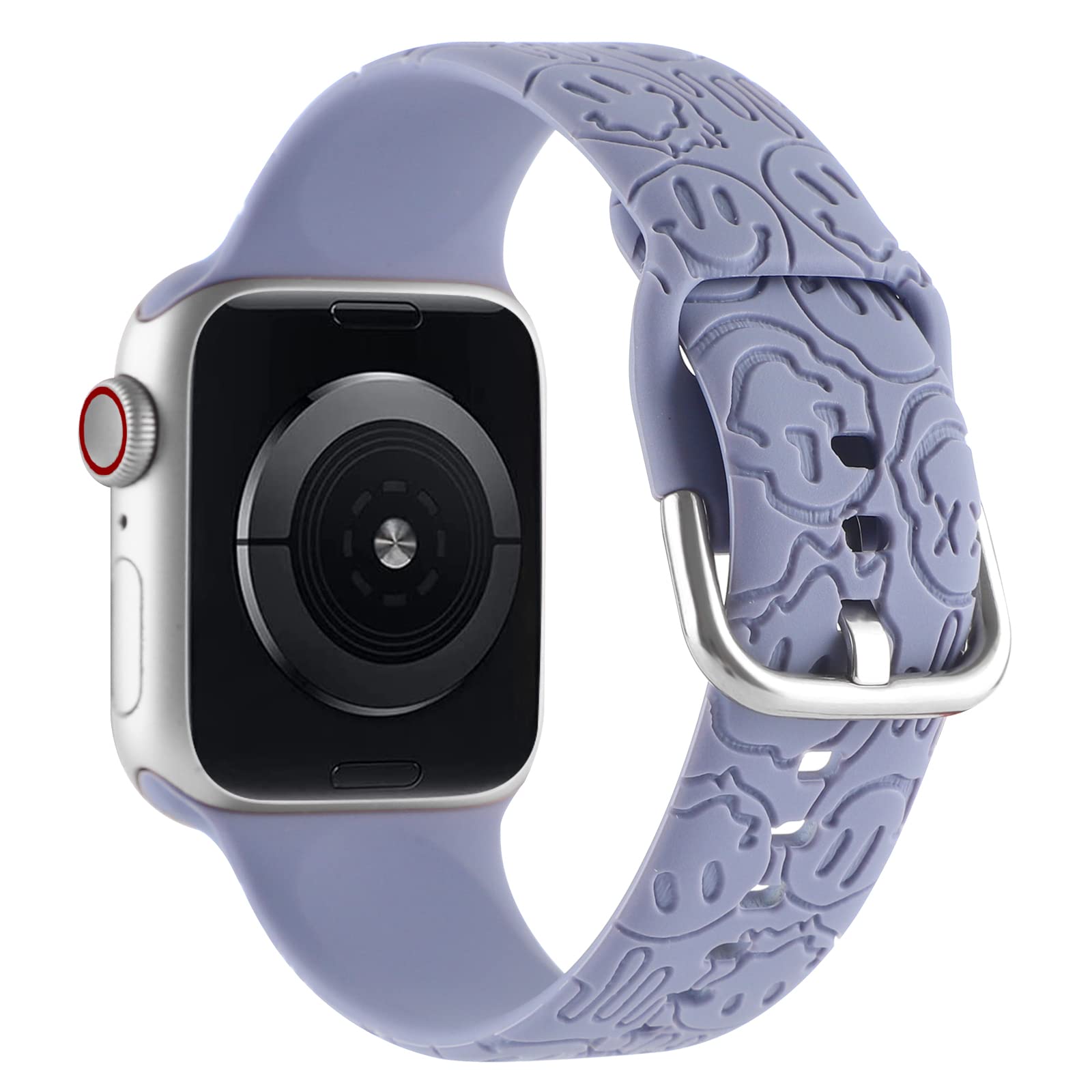 Halloween Ghost Engraved Silicone Band Compatible With Apple Watch 42Mm 44Mm 45Mm 49Mm,Soft Silicone Sport Wristband Cute Strap