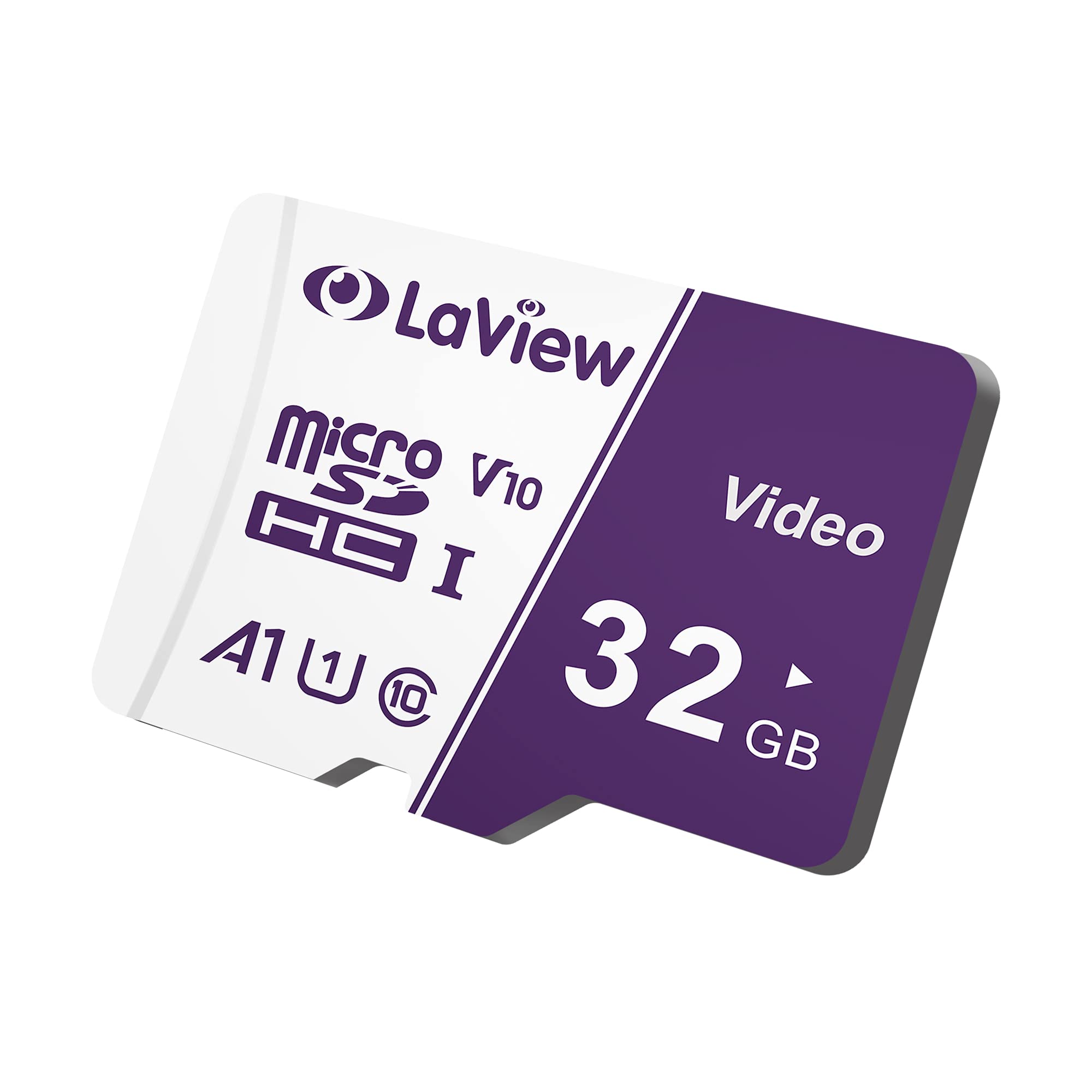 Laview 32Gb Micro Sd Card, Microsdxc Uhs I Memory Card   100Mb/S, 667X, U1, Class10, Fhd Video V10, A1, Fat32, High Speed Flash Tf Card P500 For Computer With Adapter/Cemera/Phone/Dash Cam/Tablet/Pc