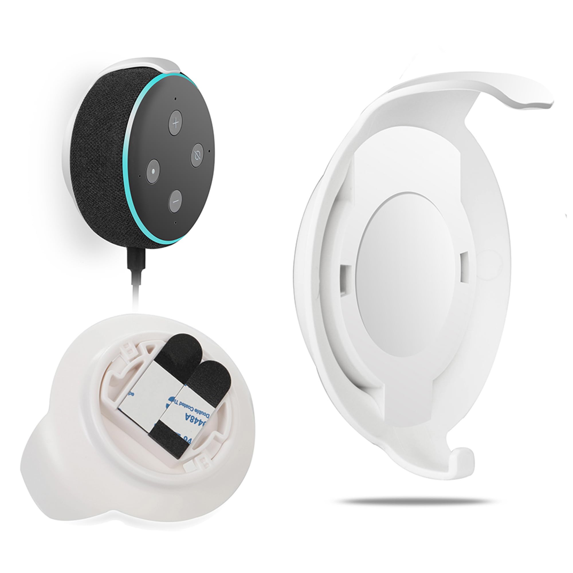 Wideplore Echo Dot Wall Mount Holder For Echo Dot 3Rd Generation, Built In Cable Management Space Saving Accessories For Dot(3Rd