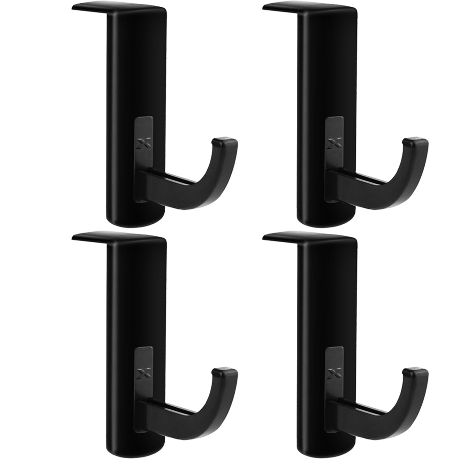 Mudder 4 Pack Monitor Hooks Headphone Headset Hanger Monitor Stand Holder Headset Stick-on Hook, Black