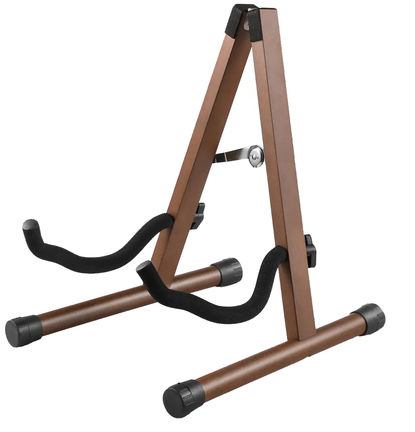 Koldot Wooden Guitar Stand Old Walnut Guitar Stand for Acoustic Electric Bass Classical Guitar Banjo Ukulele Portable Folding A-